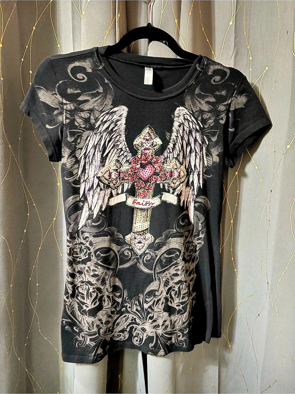 EJEL Graphic Cross Short Sleeve Tee in Black Size Large